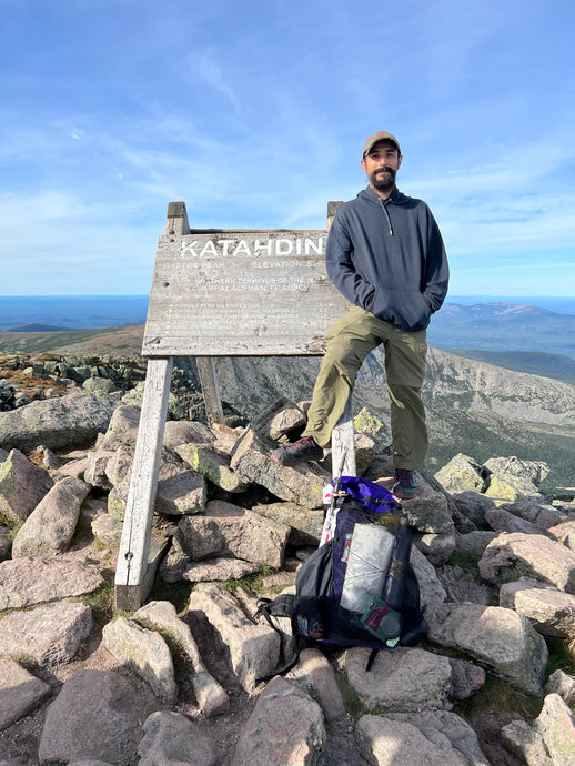 Dominic Summits Katahdin with his ECOPAK PBD Trailpack40