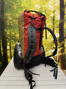 PBD - SOOLITE50 - frameless Ultralight hiking backpack - ECOPAK Red / Coyote Brown