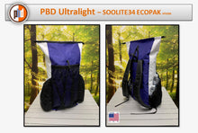 Load image into Gallery viewer, PBD - SOOLITE34 - frameless Ultralight hiking backpack - ECOPAK Purple / White