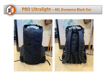 Load image into Gallery viewer, PBD Ultralight TRAILPACK40 frameless hiking backpack - DCF (Dyneema) 2.92 - Black