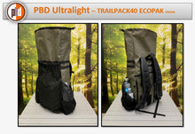 Load image into Gallery viewer, PBD - TRAILPACK40 frameless hiking Ultralight Backpack - ECOPAK EPX200 Ranger Green