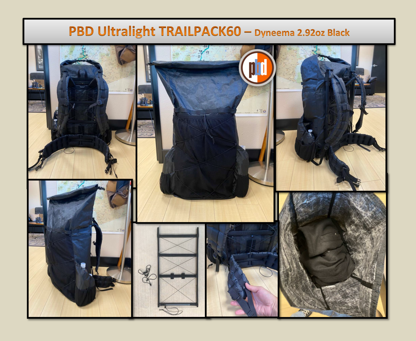 External frame top hiking backpack